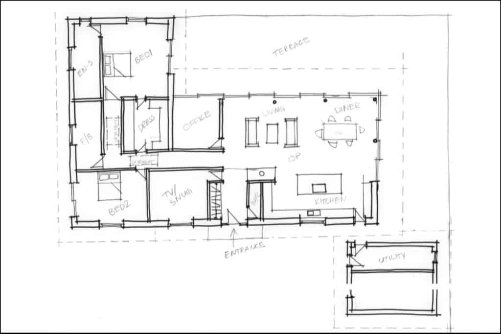 Sketch of the proposed plans for Chichester Harbour new build