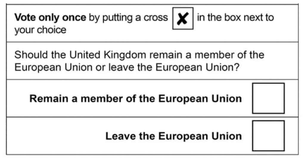 Brexit polling card