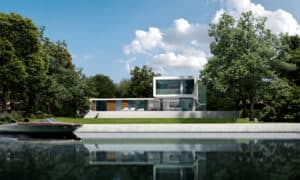 Iconic contemporary villa Strawberry Vale on the banks of The Thames by Dyer Grimes Architecture