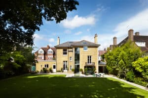 View towards the rear elevation of Putney Park House by Dyer Grimes Architecture